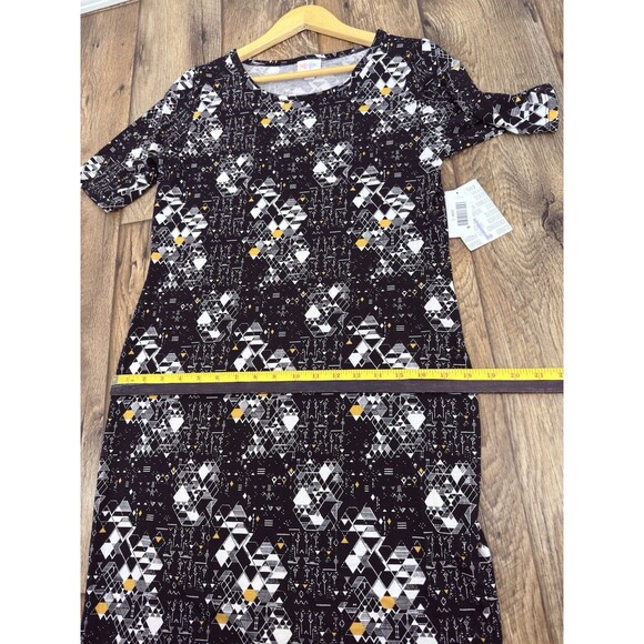 LuLaRoe Julia Women Ladies Dress Bodycon L Black Geometric - Picture 9 of 17